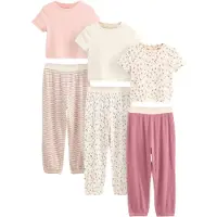 Next Pyjama beige clair / vert / rose / magenta