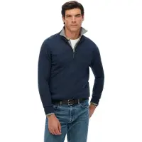 Superdry Homme Pull à Demi-zip en Coton Essentials Navy Taille: L
