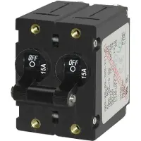 Blue Sea Systems Toggle Bipolar Circuit Breaker Argenté 50 A