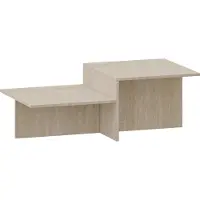 En.casa Table basse 'Taniena' à double plateau rectangulaire 100 x 55 x 35 cm Travertin