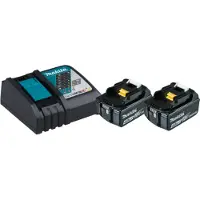 Makita Power Source Kit 18 V ( 197490-7 ) avec 2x BL1840B batterie rechargeable 4,0 Ah + DC18RC kit chargeur.