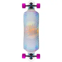 Santa Cruz Prismatic Dot 9.0 X 36 Drop Thru Cruiser Skateboard Rose