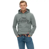 Superdry pour homme. M2014232A Heritage Brand Sweatshirt Relaxed bleu (XL), Casuel, Coton