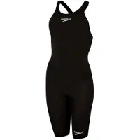 Speedo Fastskin Lzr Ignite Kneeskin Open Back Competition Swimsuit Noir UK 18 Femme