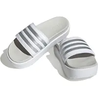 Adidas Claquettes / Tongs 'Adilette' argent / blanc