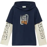 s.Oliver T-Shirt bleu marine / orange / blanc
