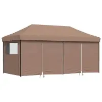 vidaXL Tente de réception Pop-Up pliante avec 4 panneaux latéraux Marron