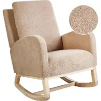 Beliani Fauteuil À Bascule Alsta Bouclé Beige