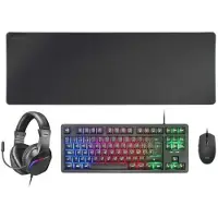 Mars Gaming Mcp-rgb3 Kit Gaming Mouse Keyboard Headset Mouse Pad Noir Spanish QWERTY