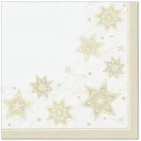 Papstar 20 SERVIETTES PAPIER PREMIUM ÉTOILE 40CM CHAMPAGNE