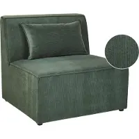 Beliani Module Fauteuil En Velours Côtelé Vert Foncé Pour Canapé Lemvig