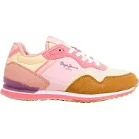 Pepe Jeans pour fille. PGS40016 Baskets multicolores London Band (40), Plat, Lacets, Casuel, mode enfantine