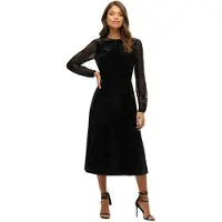 Superdry Lace Long Sleeve Short Dress Noir XS Femme