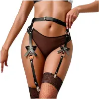 Adalet Adrielle - harnais ceinture porte-jarretelles vegan cuir noir