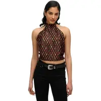 Superdry Femme Haut à dos nu en Jacquard Black Taille: 40