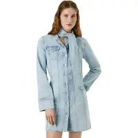 Pepe Jeans pour femme. PL9537688 Robe Ella bleue (S), Casuel, Coton, Manche longue