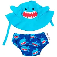 Zoocchini Shark Swimsuit Diaper Upf 50 Bleu 3-6 Months Garçon
