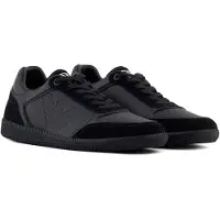 Emporio Armani unisex. 7X000405_AF19826 Heritage Eagle Leather Sneakers black (36), Noir, Plat, Lacets, Casuel