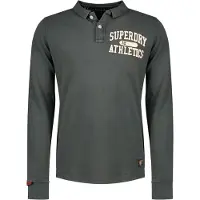 Superdry Vintage Athletic Long Sleeve Polo Gris L Homme