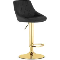 Leobert Tabouret De Bar - - Kast - Velours Noir/Base Dorée