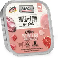 Mac'S 16 x 100 g pour chat - kitten dinde, canard, bœuf