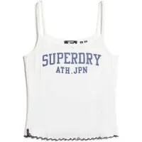 Superdry Ath Ess Graphic Pointele Sleeveless T-shirt Blanc M Femme