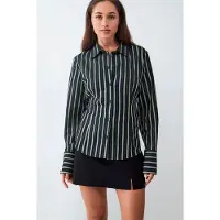 Balmohk Stripes Long Sleeve Shirt Vert XS Femme