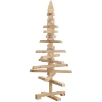 vidaXL Arbre de Noël en bois pour décoration 90 cm bois massif de pin
