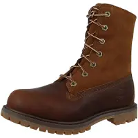 Timberland pour femme. TB18328R2421 Bottines en cuir avec tige roulée et doublure chaude de couleur marron (39 W), Plat, Lacets, Casuel