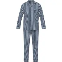 Seidensticker Pyjama long bleu foncé / blanc