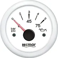 Recmar 10-184ºc 0/oil Pressure Indicator 5 Bar Blanc 51 mm