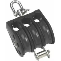 Barton Marine Poulie Triple Pivotante T2 Avec Manille