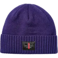 The Mountain Studio Cashmere Mix Cross Logo Beanie Violet