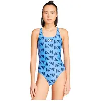 Adidas Logo Graphic V-back Swimsuit Bleu 36 Femme