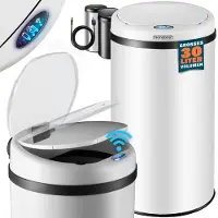 Monzana Sensor Poubelle Blanc Inox 30 litres