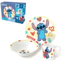 Stor Stitch Aloha Ceramic Bowlplateand Mug Set Lunch Bag Bleu