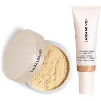 Laura Mercier Mini Translucent Loose Setting Powder Ultra Blur and Tinted Moisturiser Natural Dewy SPF 30 Duo (Various Shades) - 3C Fawn