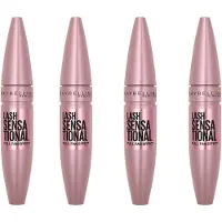Maybelline Lash Sensational Volumising and Thickening Eyelash Lengthening Mascara - 01 Very Black (Pack of 4)