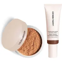 Laura Mercier Mini Translucent Loose Setting Powder Ultra Blur and Travel Size Tinted Moisturiser Dewy Duo (various shades) - 5N Clay