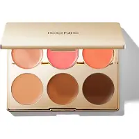 ICONIC LONDON Multi-Use Cream Blush Bronze and Highlight Palette palette multifonctionnelle visage 6x3.2 g
