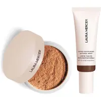 Laura Mercier Mini Translucent Loose Setting Powder Ultra Blur and Tinted Moisturiser Natural Dewy SPF 30 Duo (Various Shades) - 7N Mahogany