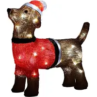 Wellhome Décoration De Chiot De Noël Avec 40 Lumières Led