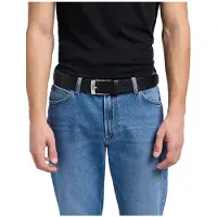 Lee Leather Logo Buckle Belt Noir 85 cm Homme
