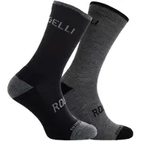Rogelli Unisexe, Chaussettes de sport, Fahrrad (44 - 47), Noir, Gris