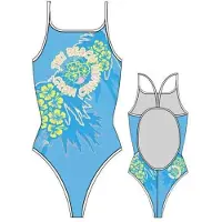 Turbo Tiki Beach Swimsuit Vert,Bleu 2XL Femme