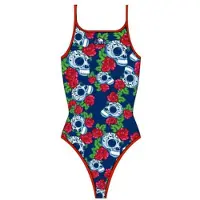 Turbo Roses&skulls Swimsuit Bleu XL Femme