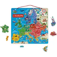 Janod Puzzle Carte d'Europe Magnétique 40 pièces en bois