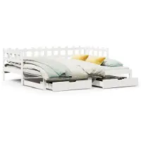 vidaXL Lit de jour extensible avec tiroirs sans matelas blanc 80x200cm
