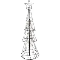 Luca Lighting Lampadaire de Noël noir en forme d'arbre 150 cm avec LED, minuterie et protection IP44 - Ugoku
