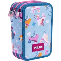 Milan Filled Triple Decker Pencil Case Roller 2 Special Series Bleu Homme